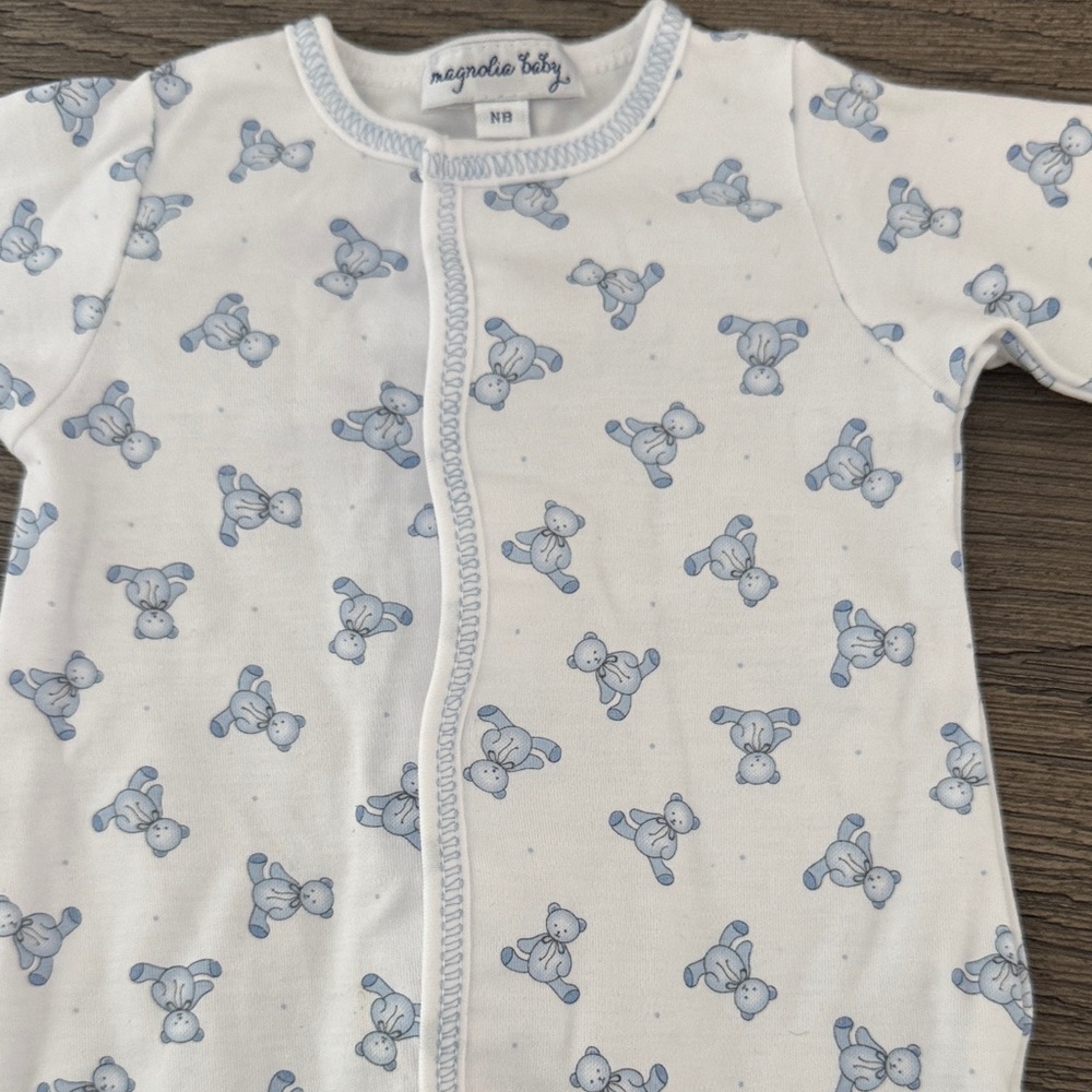 Magnolia Baby Blue Teddy Bear Footie